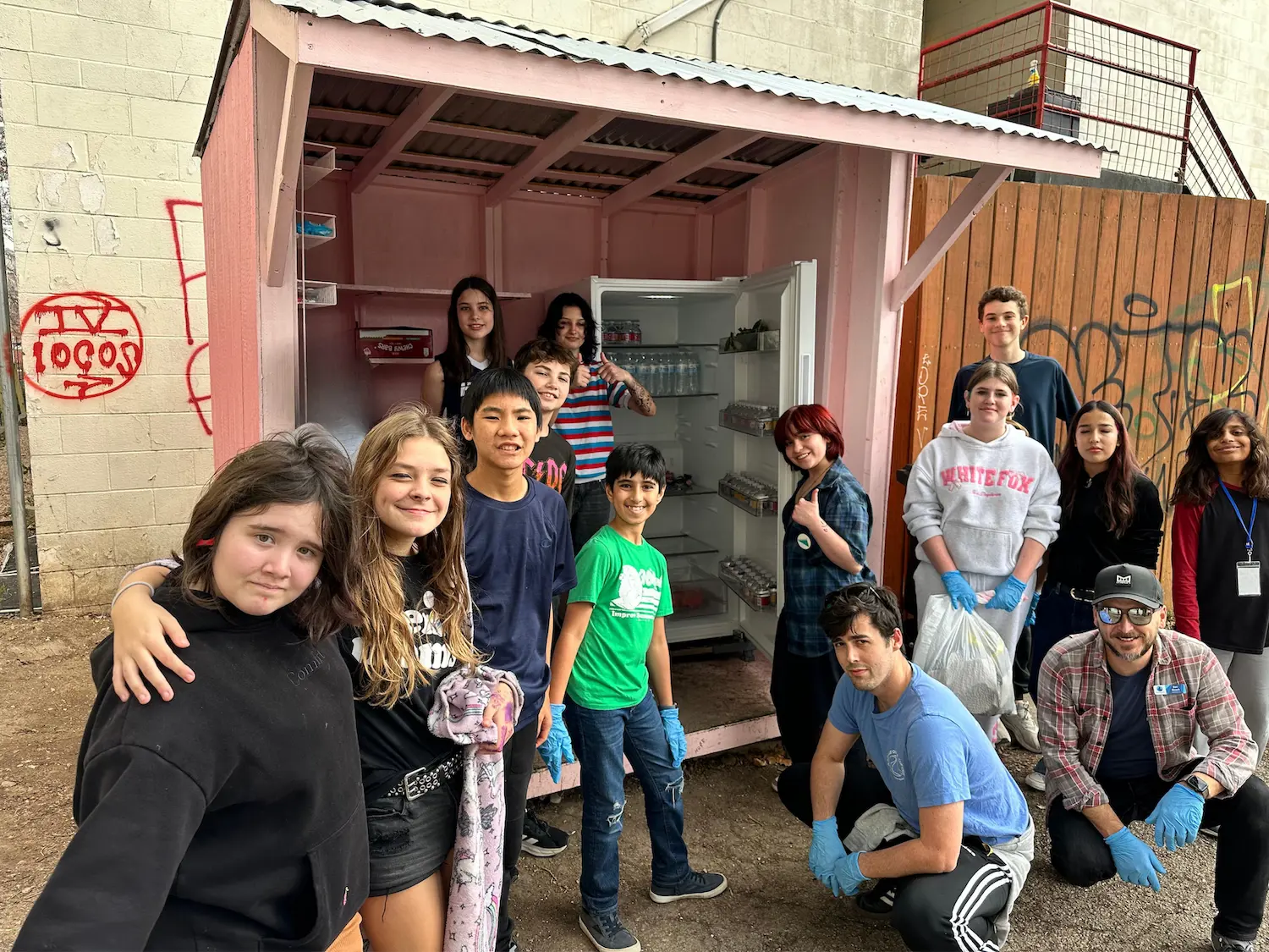 Headwaters Middle School students and advisors gather during a community service project as part of the school’s advisory program