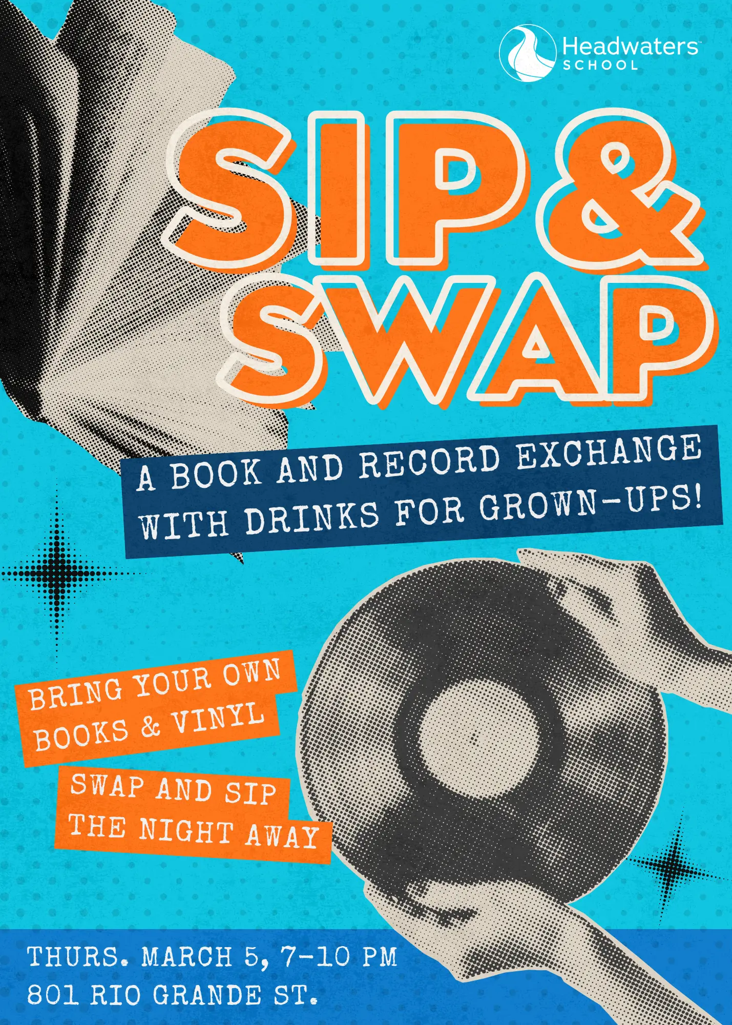 headwaters sip & swap poster